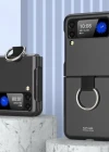 Samsung Z Flip 3 Yüzüklü Standlı Mat Kılıf&Telefon Kılıfı