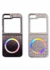 Samsung Z Flip 4 Kılıf Diamont MagSafe Hologramlı Telefon Kılıfı
