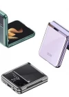 Samsung Z Flip 4 Şeffaf Korumalı Silikon Telefon Kılıfı & Kılıf