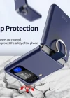 Samsung Z Flip 4 Yüzüklü Standlı Mat Kılıf &Kapak