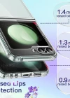 Samsung Z Flip 6 Kılıf Şeffaf Sert 2 Parçalı