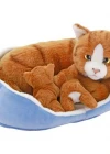 Animals Of The World Sepette Yavrulu Kedi Peluş Oyuncak