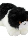 Animals Of The World Siyah Beyaz Yatan Kedi Peluş Oyuncak 26 cm