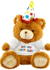 Neco Plush Oturan Happy Birthday Peluş Ayı 40 cm