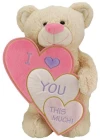 Neco Plush I Love İç İçe Kalpli Ayakta Peluş Ayı 70 cm
