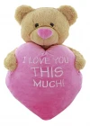 Neco Plush I Love You Thıs Much Kalpli Ayakta Peluş Ayı 55  cm