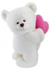 Arkada Kalp Tutan Ayakta Peluş Ayı 55 cm - Krem