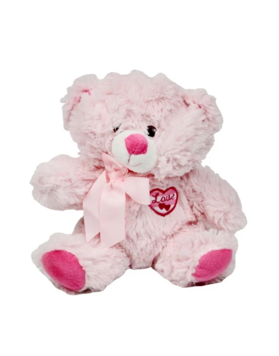 Peluş Love Kalp Desenli Pembe Ayı 35 cm