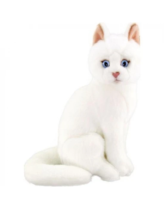 Animals Of The World Oturan Beyaz Kedi Peluş Oyuncak 22 cm