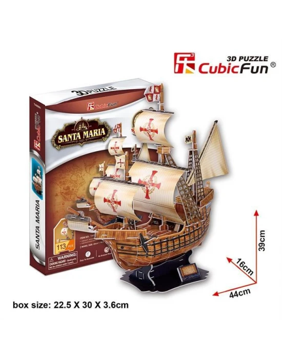 Cubic Fun 3D 113 Parça Puzzle Santa Maria Gemisi
