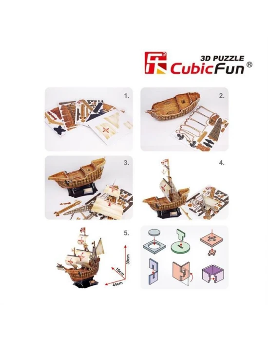 Cubic Fun 3D 113 Parça Puzzle Santa Maria Gemisi