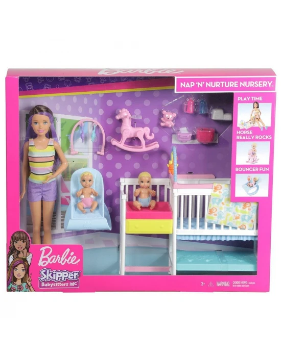 Barbie Bebek Bakıcısı Skipper Uyku Eğitiminde Oyun Seti