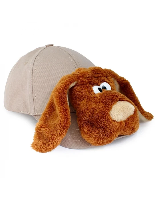 Neco Plush Buruşuk Köpek Kep Şapka Kahverengi
