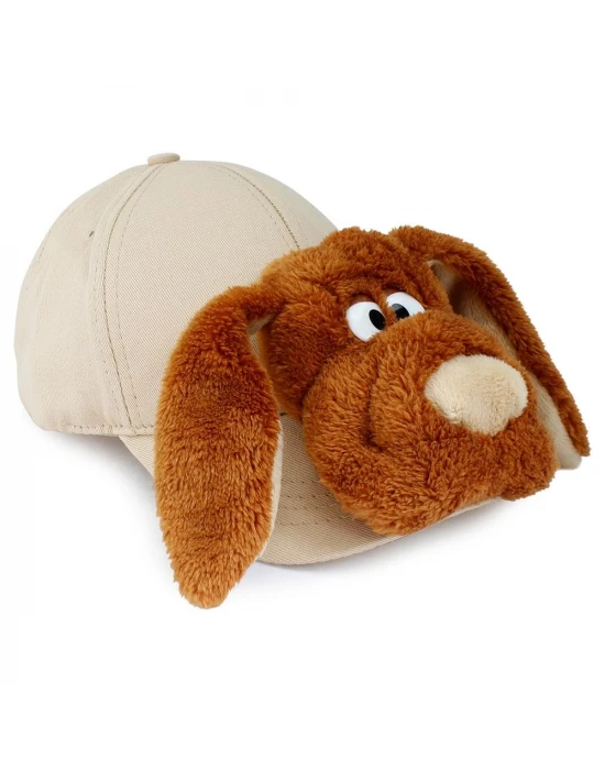 Neco Plush Buruşuk Köpek Kep Şapka Krem