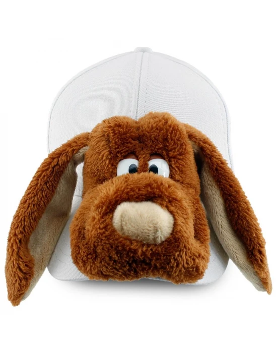 Neco Plush Buruşuk Köpek Kep Şapka Beyaz