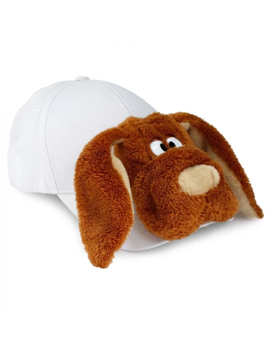 Neco Plush Buruşuk Köpek Kep Şapka Beyaz