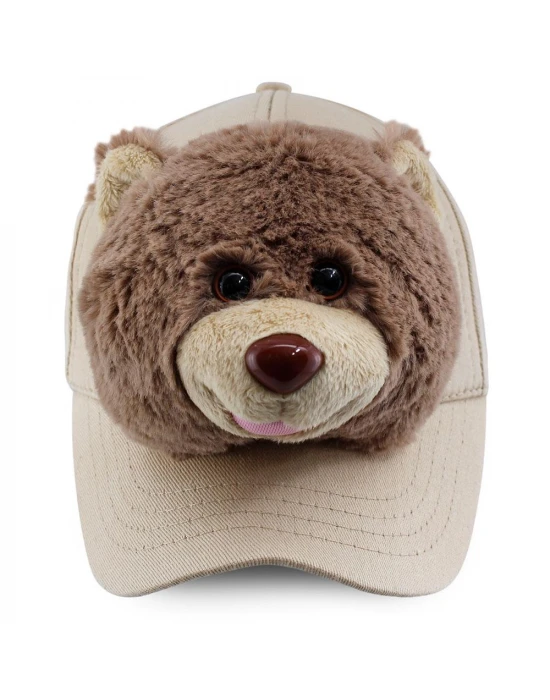 Neco Plush Boz Ayı Kep Şapka Krem