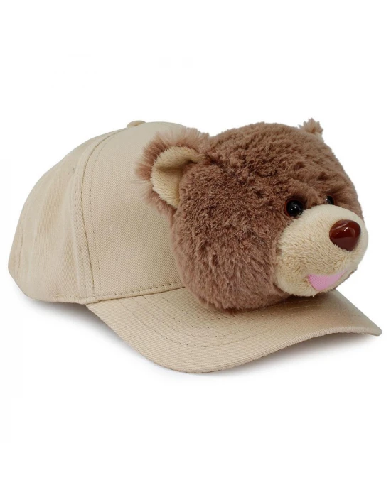 Neco Plush Boz Ayı Kep Şapka Krem