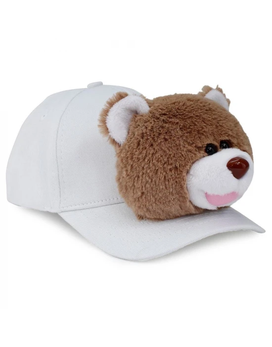 Neco Plush Boz Ayı Kep Şapka Beyaz