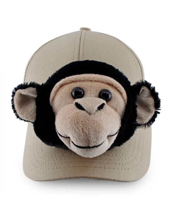 Neco Plush Maymun Kep Şapka Krem