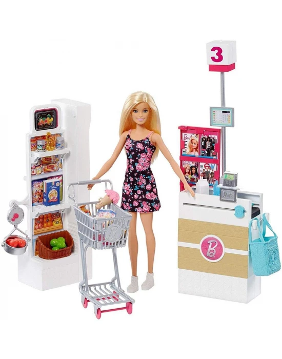Barbie Süpermarkette Oyun Seti