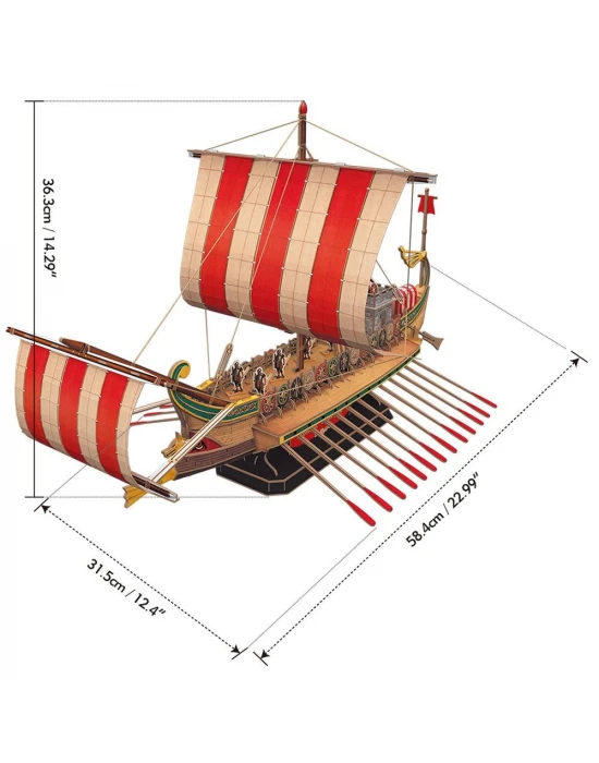 Cubic Fun 218 Parça Puzzle Antik Roma Savaş Gemisi