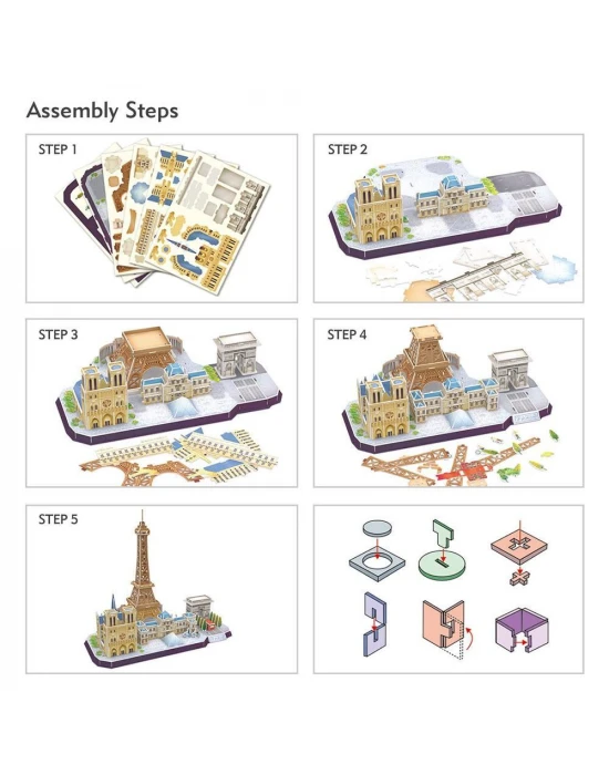 Cubic Fun 114 Parça Puzzle City Line Paris