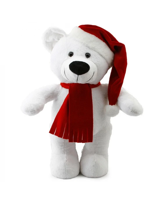Yılbaşı Özel Noel Ayı 55 cm Beyaz