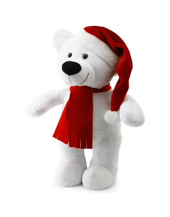 Yılbaşı Özel Noel Ayı 55 cm Beyaz