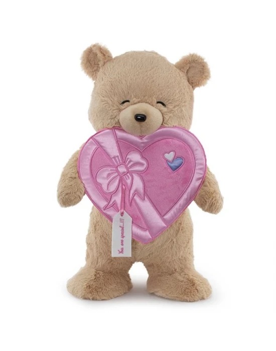 Neco Plush Fluffy Kalp Kutu Flamalı Ayı 55 Cm
