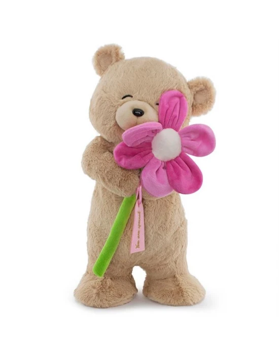 Neco Plush Fluffy Papatyalı Ayı 55 Cm