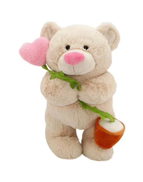 Neco Plush Kalp Çiçekli Ayı 70 Cm