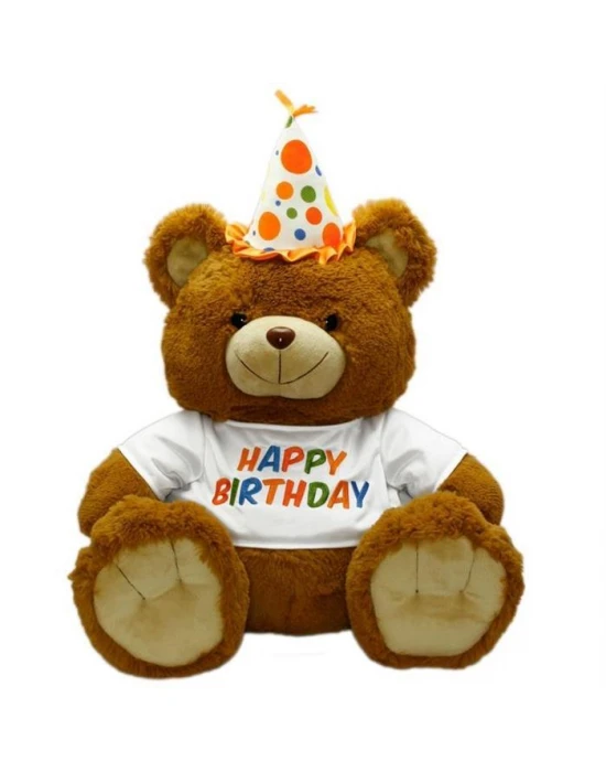 Neco Plush Oturan Happy Birthday Peluş Ayı 60 cm