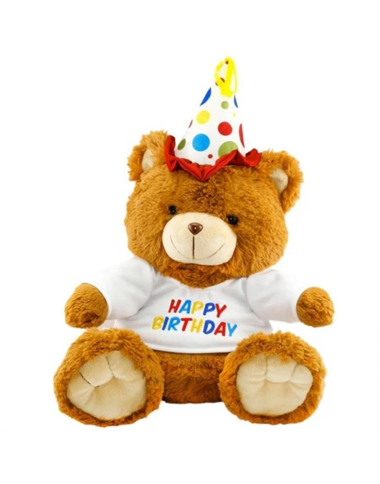 Neco Plush Oturan Happy Birthday Peluş Ayı 40 cm