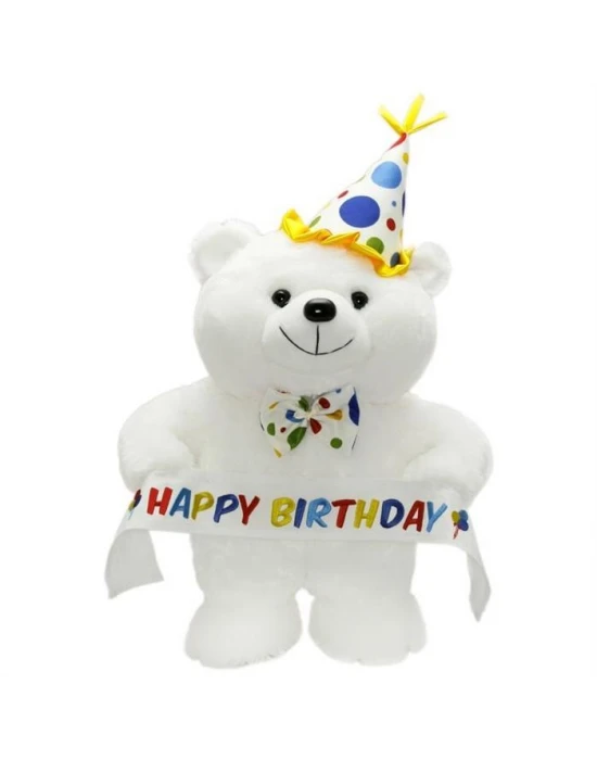 Neco Plush Papyonlu Happy Birthday Peluş Ayı 45 cm