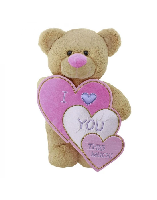 Neco Plush I Love İç İçe Kalpli Ayakta Ayı 40  cm Peluş Oyuncak