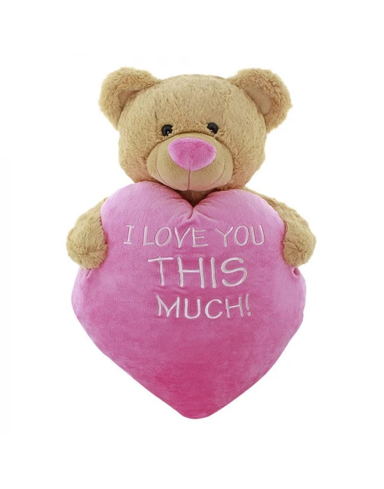 Neco Plush I Love You Thıs Much Kalpli Ayakta Peluş Ayı 55  cm