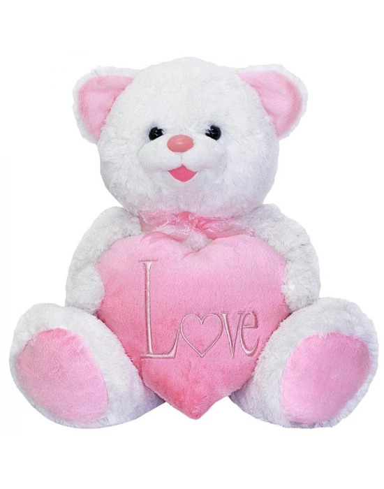 Neco Plush Kalpli Cici Ayı (Pembe)Peluş 60 Cm