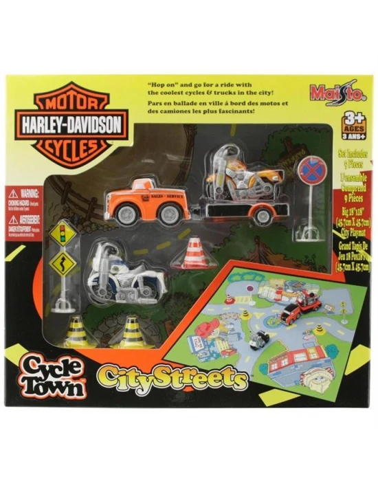 Maisto Harley-Davidson City Streets Oyun Seti Turuncu Araç