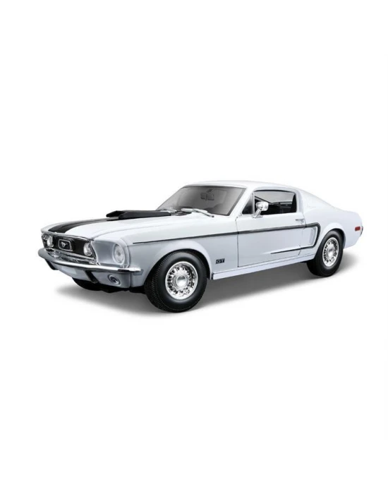 Maisto 1/18 1968 Ford Mustang GT Cobra Jet Model Araba Beyaz