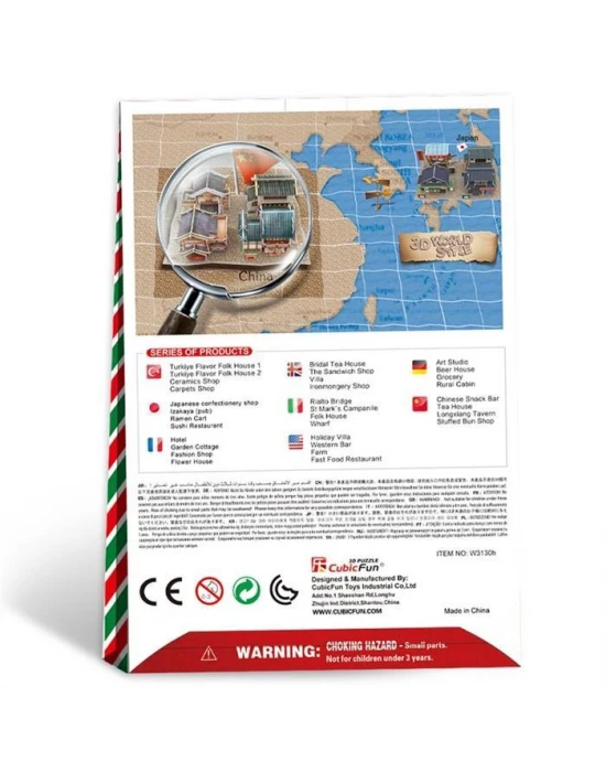 Cubic Fun 3D 46 Parça Puzzle Çin Çay Evi