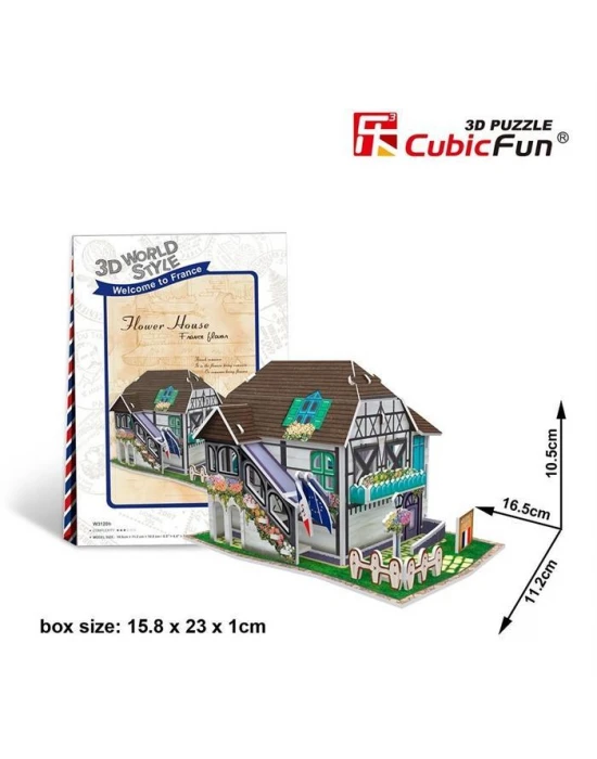Cubic Fun 3D 31 Parça Puzzle Fransız Çiçek Evi