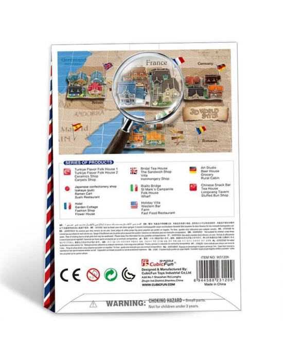 Cubic Fun 3D 31 Parça Puzzle Fransız Çiçek Evi
