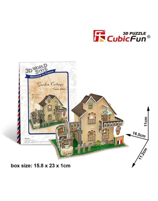 Cubic Fun 3D 36 Parça Puzzle Fransız Garden Kulübesi