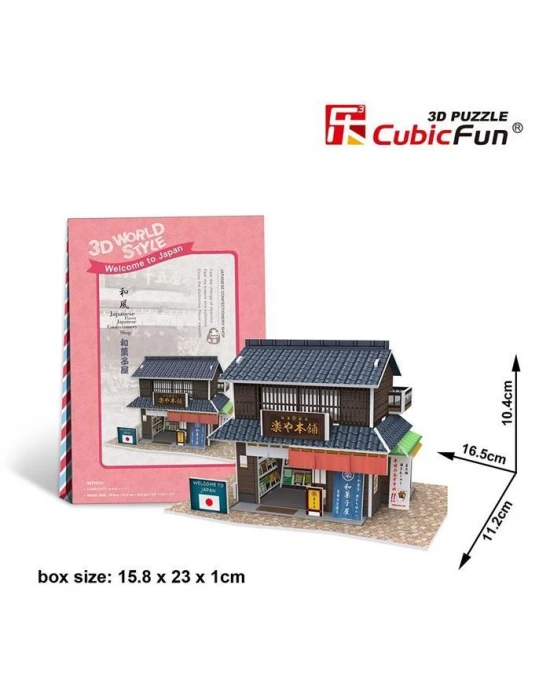 Cubic Fun 3D 24 Parça Puzzle Japon Şekerleme Dükkanı