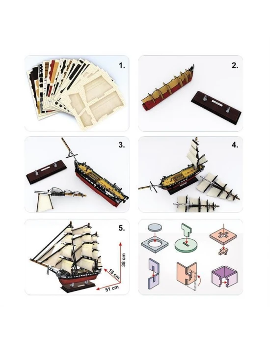 Cubic Fun 3D Puzzle 193 Parça USS Constitution Gemisi
