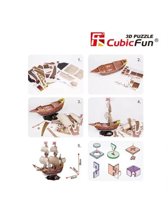 Cubic Fun 3D 111 Parça Puzzle May Flower Gemi