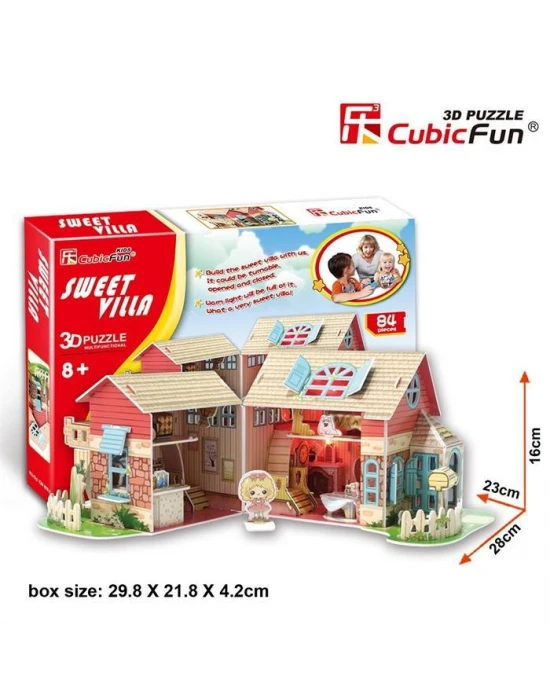 Cubic Fun 3D 84 Parça Puzzle Sevimli Villa Bebek Evi