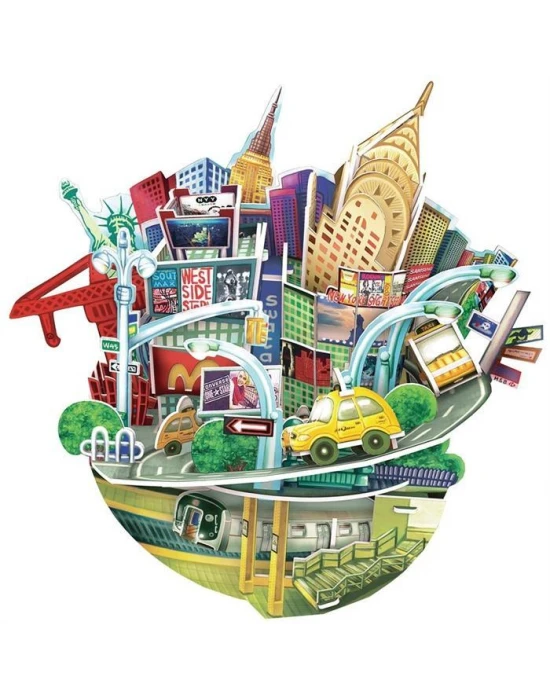 Cubic Fun 3D 55 Parça Puzzle New York Şehir Kompozisyonu