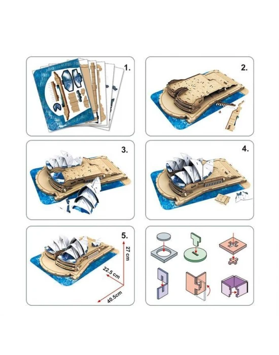 Cubic Fun 3D Puzzle 58 Parça Sydney Opera Binası - Avustralya